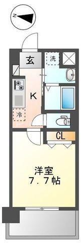 SHIINA RESIDENCE K・A(1K/2階)の間取り写真