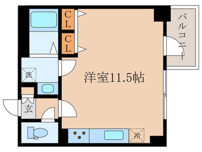 CALM姉小路通(ワンルーム/5階)の間取り写真