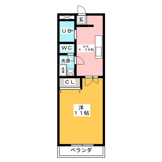 コーポのしば(1DK/1階)の間取り写真