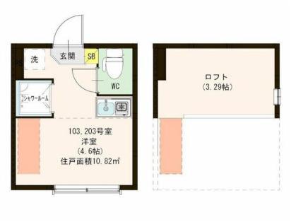 ハーモニーテラス・PLATINO高円寺(ワンルーム/1階)の間取り写真