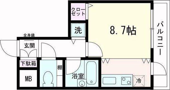 SUM TOMIZAWA(ワンルーム/6階)の間取り写真