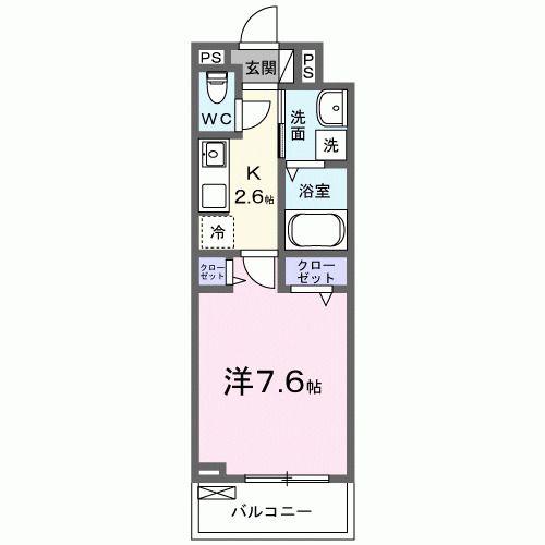 プレッソパーク(1K/2階)の間取り写真