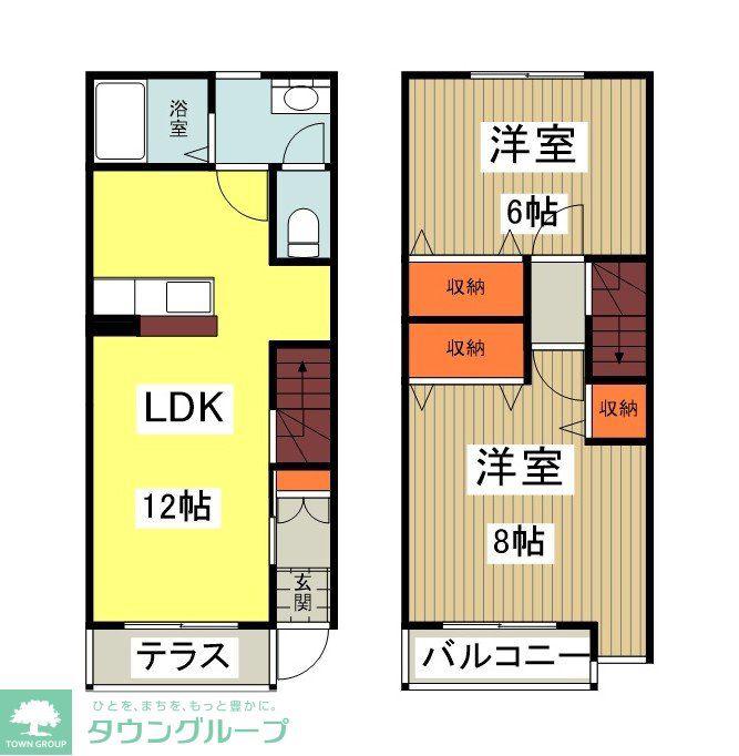 ル・プティ・モンターニュ(2LDK/1階)の間取り写真
