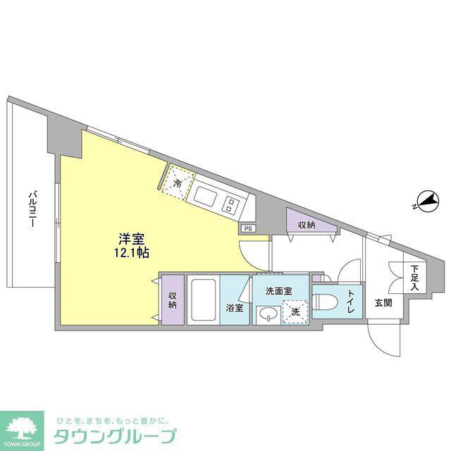 スタイリオ元住吉(ワンルーム/4階)の間取り写真