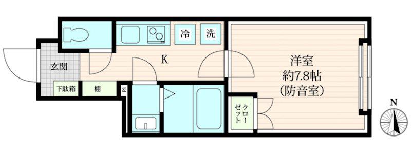 VORT上北沢レジデンス(1K/2階)の間取り写真
