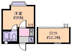 ローズアパートR39番館(1K/2階)の間取り写真