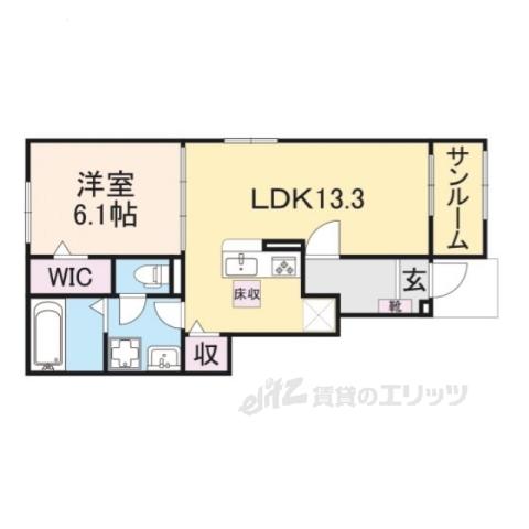 サニータウン横田Ⅰ(1LDK/1階)の間取り写真