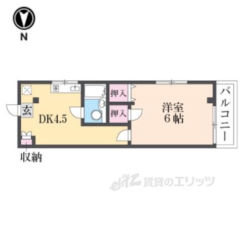 セジュール手貝(1DK/2階)の間取り写真