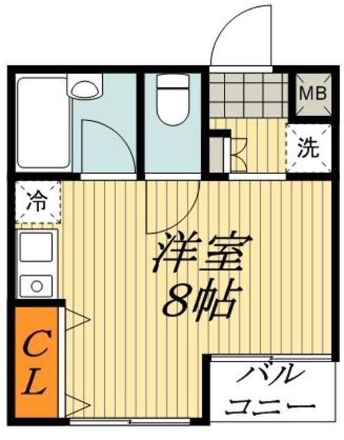 レジナス蕨(ワンルーム/1階)の間取り写真