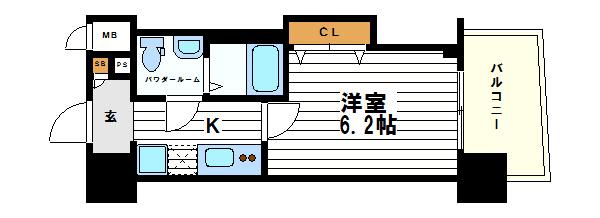 LUXE難波イースト(1K/3階)の間取り写真