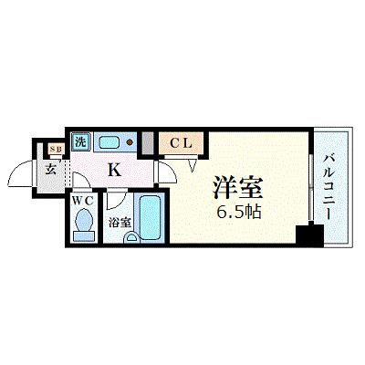 エスリード大阪城北(1K/3階)の間取り写真