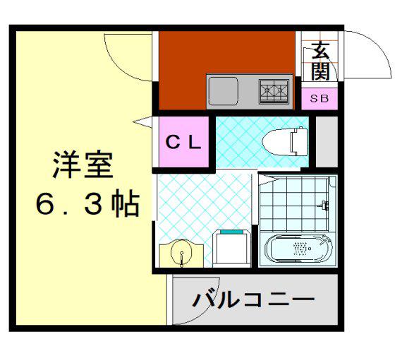 H-MAISON平野本町(1K/3階)の間取り写真