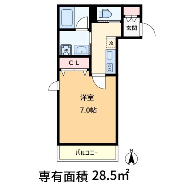 上中里1丁目メゾン(1K/1階)の間取り写真