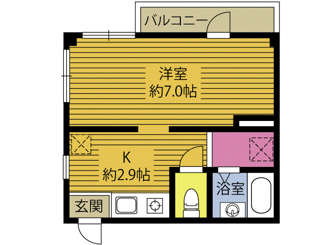 やよいビル(1K/4階)の間取り写真