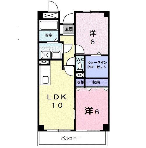 マーベラス豊成(2LDK/2階)の間取り写真
