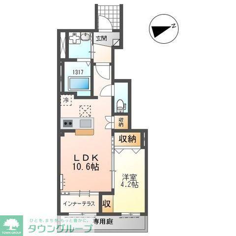 GRAN COSTA II(1LDK/1階)の間取り写真