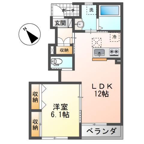 元吉田町アパート(1LDK/1階)の間取り写真
