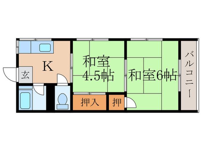 シュロス井荻(2K/2階)の間取り写真