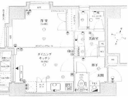 エスコートノヴェル南麻布(1DK/3階)の間取り写真
