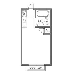 調布ウエスト(ワンルーム/1階)の間取り写真