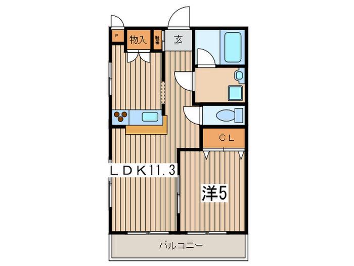 パストラーレ(1LDK/3階)の間取り写真