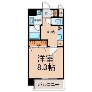 ラ ベル ヴィー(1K/3階)の間取り写真