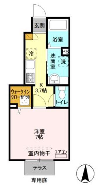 LA CASA FELICE(1K/1階)の間取り写真