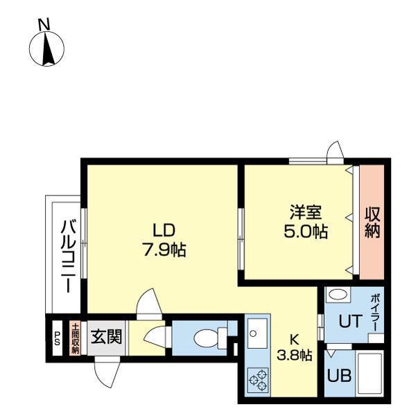 アルモニー(1LDK/3階)の間取り写真
