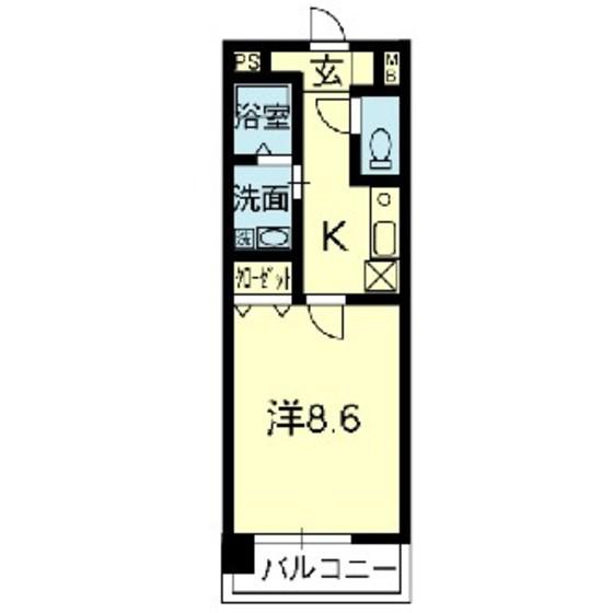 YSスクエア(1K/2階)の間取り写真
