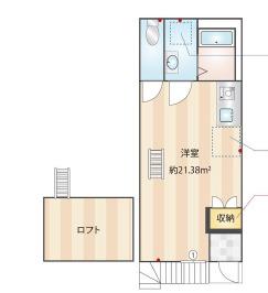 MAISON DE CIEL(ワンルーム/2階)の間取り写真