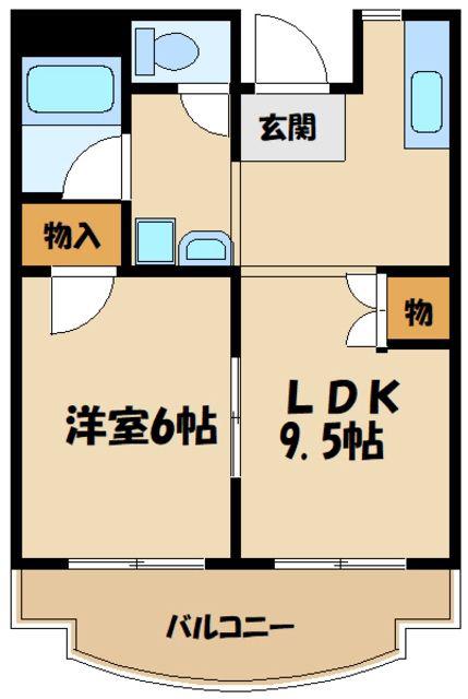 グリーンプラザ御園2号棟(2DK/1階)の間取り写真