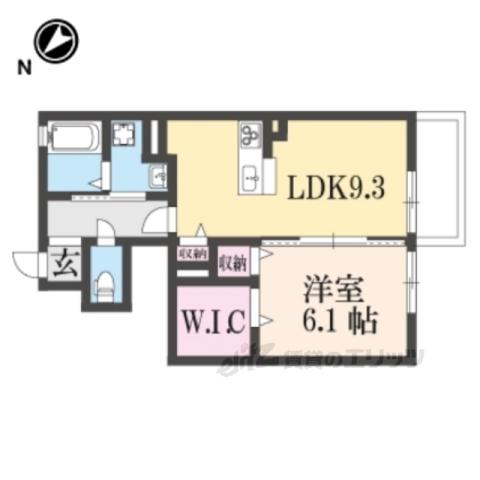 アンジェリック(1LDK/1階)の間取り写真