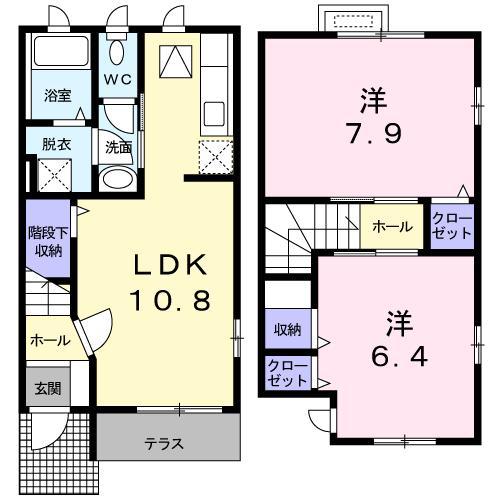 シュガーハウス(2LDK/1階)の間取り写真