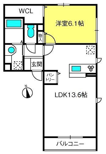 CASA COMFORT A(1LDK/3階)の間取り写真