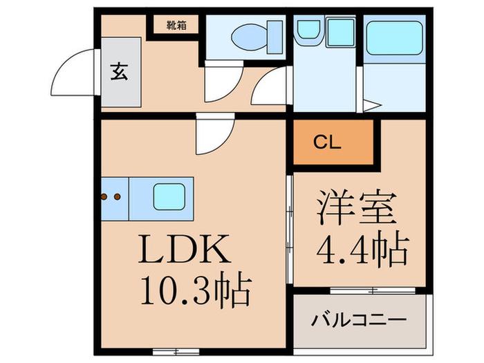 リタリッチ寺塚(1LDK/1階)の間取り写真