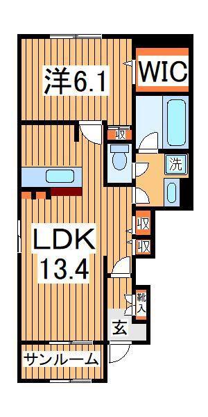 アストルム(1LDK/1階)の間取り写真
