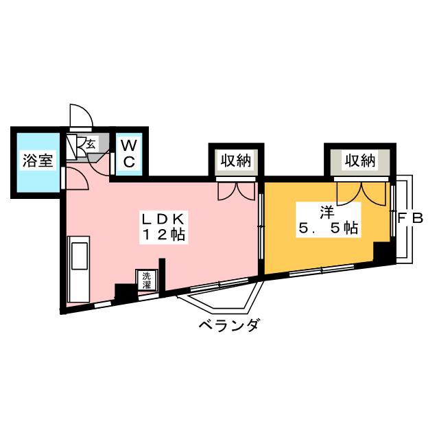 カワイビル(1LDK/3階)の間取り写真
