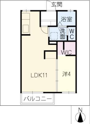 グリーンファーム.K A(1LDK/2階)の間取り写真