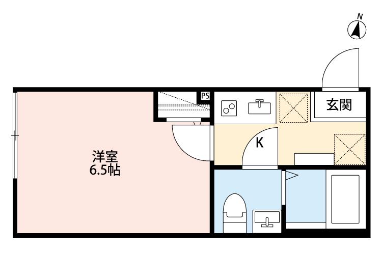 MK五反野(1K/1階)の間取り写真