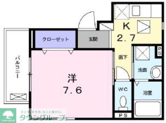 プラムマリー相模大塚(1K/3階)の間取り写真