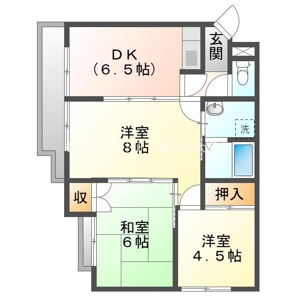 金屋レッツ(3DK/1階)の間取り写真