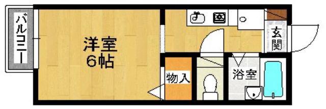 エクレール東須磨(1K/1階)の間取り写真