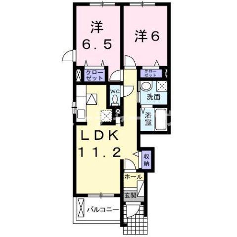 サンライトレジデンスIV(2LDK/1階)の間取り写真
