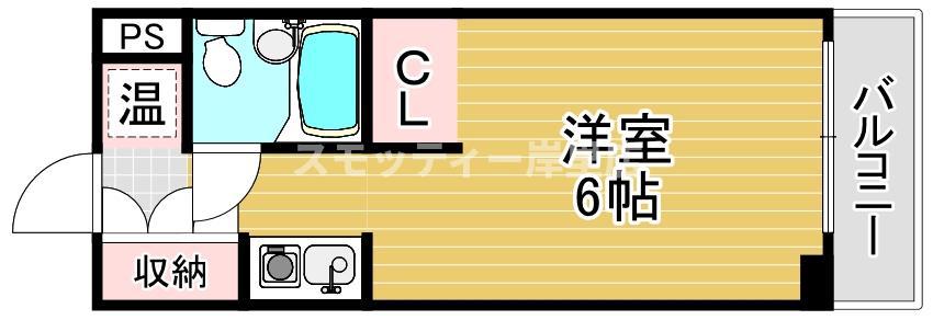 ラフォーレ花園(ワンルーム/9階)の間取り写真