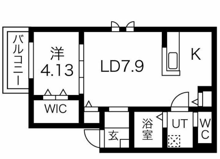 DELICA黒川(1LDK/2階)の間取り写真
