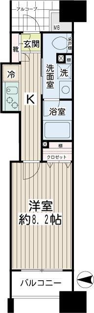 エクセル川崎ウエスト(1K/6階)の間取り写真