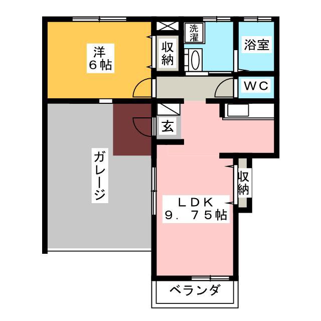 グランデプエンテ(1LDK/1階)の間取り写真