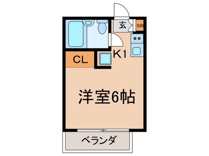 フラット柴崎(1K/1階)の間取り写真