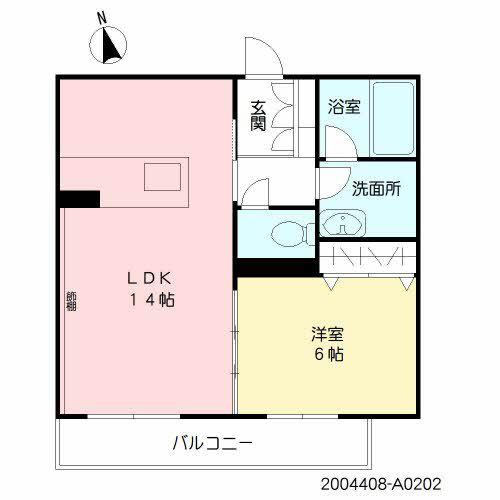 シャーメゾン江津湖(1LDK/2階)の間取り写真