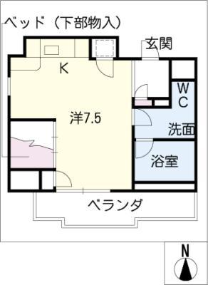 SKBUILDING-5(ワンルーム/4階)の間取り写真